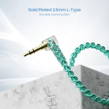 BASN SC100 Silver-Plated OFC IEM Cable, 150m MMCX Detachable Earphone Cable for Enhanced Audio - Engineered for BASN Bsinger, Bmaster Series - color: SC Green