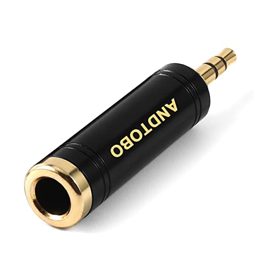 ANDTOBO 3.5mm to 1/4 Adapter, Pure Copper Headphone Jack for Stereo Audio