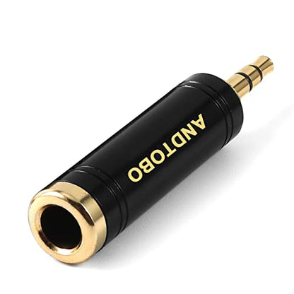 ANDTOBO 3.5mm to 1/4 Adapter, Pure Copper Headphone Jack for Stereo Audio