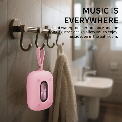 Waterproof Shower Bluetooth Speaker, Durable & Portable with Clear Sound, Ideal for Shower, Pool, Beach & Kayaking, BT 5.3 –Pink - color: Pink