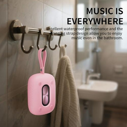 Waterproof Shower Bluetooth Speaker, Durable & Portable with Clear Sound, Ideal for Shower, Pool, Beach & Kayaking, BT 5.3 –Pink - color: Pink