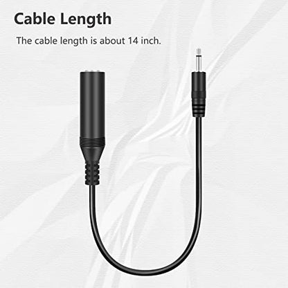 2 Pack 3.5mm 1/8" TS Mono Male to 6.35mm 1/4" Mono Female Adapter Audio Cable Cord