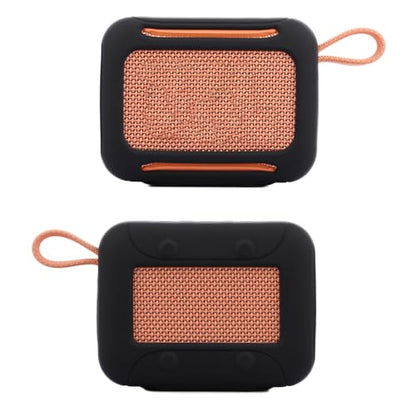 Silicone Case for JBL Go 5, Soft Skin Cover Portable Bluetooth Speaker Protective Sleeve, Anti-Scratch Shockproof Anti-Drop Shell Guard Protector with Carabiner (Black) - color: black