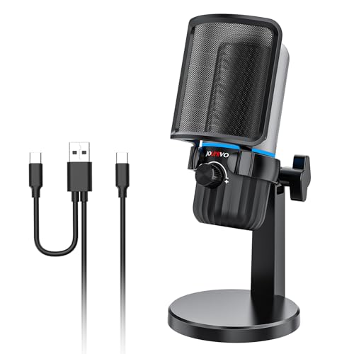 USB Microphone for PC, Computer Microphone for Gaming and Podcast, Gaming Mic with Noise Cancellation(JV908)