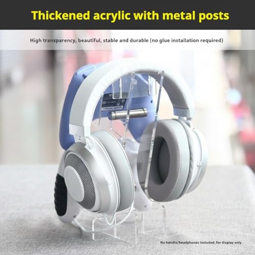 Headphone Stand and Controller Stand-2-in-1 Headset Holder & Dual Gamepad Organizer for Desk, Universal Gaming Desk Accessories for PS5, Xbox Series X/S, Switch - Clear Acrylic