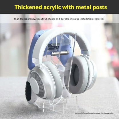 Headphone Stand and Controller Stand-2-in-1 Headset Holder & Dual Gamepad Organizer for Desk, Universal Gaming Desk Accessories for PS5, Xbox Series X/S, Switch - Clear Acrylic