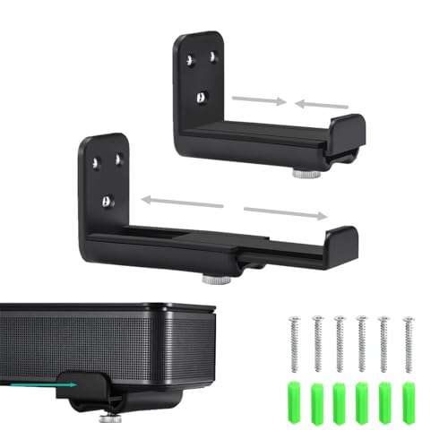 Soundbar Wall Mount for Sony,JBL,LG,Bose SoundBar Mounting Bracket Under TV | Soundbar Mount Shelf for Samsung,Roku,Vizio, Sound Bar Mounting Bracket,TV Speaker Adjustable Wall Mount Kit