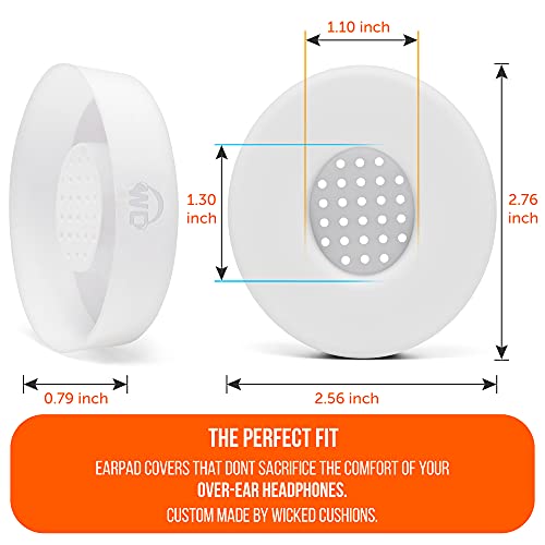 WC SweatZ Solo - Patented Earpad Sweat Covers for Beats Solo 4 & 3, Made by Wicked Cushions | Sweatproof & Machine Washable | White - color: White