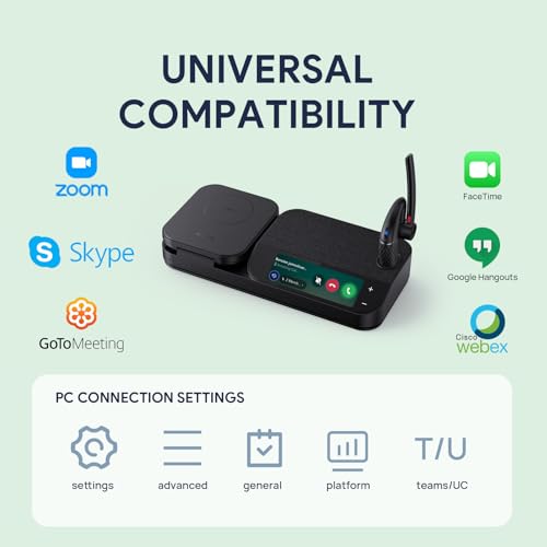 Yealink Bluetooth Headset Workstation, Office Wireless Headset with Mic, Speakerphone, Wireless Charging Pad, Charging Case, USB-C/A Dongle,Connect to Desk Phone, PC, Work with Teams Zoom - style: BH71 Workstation Pro (USB-C to A)