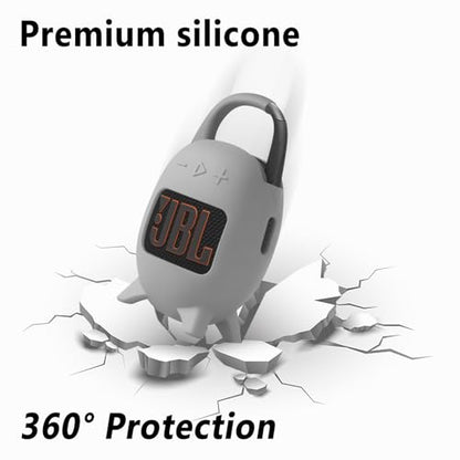 Geiomoo Silicone Carrying Case for JBL Clip 5, Protective Portable Scratch Shock Resistant Cover (Gray) - color: Gray