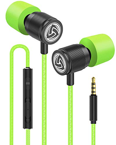 LUDOS Ultra Wired Earbuds in-Ear Headphones, 5 Years Warranty, Earphones with Microphone, Noise Isolating Ear Buds, Memory Foam for iPhone, Samsung, School Students, Kids, Women, Small Ears - Green - color: Green, style: 3.5 mm