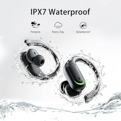 Wireless Earbuds, Sports Bluetooth 5.4 Headphones, Digital Display, Bass Sound 60Hrs Playtime, Over-Ear Hook with Mic, Fast Charging Digital Display IPX7 Waterproof Earphones for Running/Sports