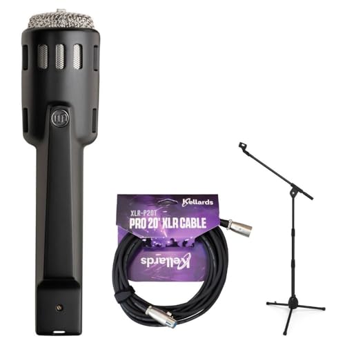 Warm Audio Retro 64 Cardioid Handheld Dynamic Microphone Bundle PST2 Adjustable Height Microphone Stand with Boom, XLR-P20T Pro 20 ft XLR Microphone Cable