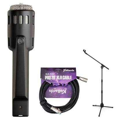 Warm Audio Retro 64 Cardioid Handheld Dynamic Microphone Bundle PST2 Adjustable Height Microphone Stand with Boom, XLR-P20T Pro 20 ft XLR Microphone Cable