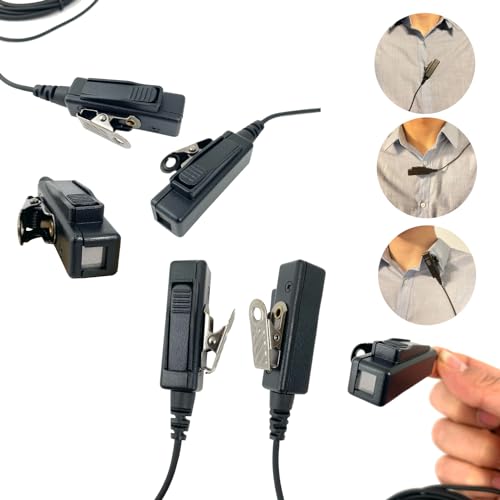 MaximalPower Headset Earpiece with Kevlar Reinforced Cable 2-Pin for Motorola Two-Way Radios Surveillance Headset (RHF MOT 2PIN HQ) - color: 1 Black
