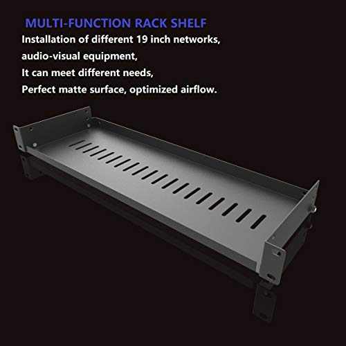 2 Pack of 1U Vented Cantilever Server Rack Mount Shelf 6" Deep | for 19" Network Cabinet or Equipment Rack, Metal,Disassembled Black(6V2PC) - size: 6V2PC