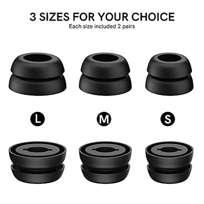 Delidigi for Galaxy Buds Pro Ear Tips, 6 Pairs Double Flange Silicone Eartips Earbuds Earplug Replacement Accessories Compatible with Samsung Galaxy Bus Pro 2021 S/M/L Size