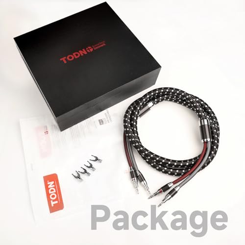 TODN 9.8ft Silver-Plated OCC Speaker Cable with Banana Plugs HiFi Shielded | 1 Cable Rhodium-Plated Banana Plug Speaker Wire, Carbon Fiber Shell, Nylon Braided for Speakers Home Theater Amplifier Stereo - color: Speaker Cable Master, size: 3m