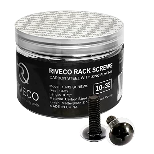 RIVECO 4u Tabletop Rack for Audio & Network, Desktop Rack Shelf Open Frame Sound Recording Shelf Tappered Holes Black 2 Post