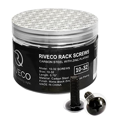 RIVECO 4u Tabletop Rack for Audio & Network, Desktop Rack Shelf Open Frame Sound Recording Shelf Tappered Holes Black 2 Post