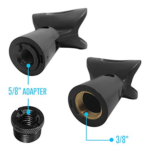 AxcessAbles Weighted Mic Stand Floor with Heavy Round Base, Quick Grip Height Adjustment - 74" Microphone Stand Include 33" Detachable Mic Boom Arm. Tall Microphone Stand for Singing (MS-201RB) - size: 1-Pack
