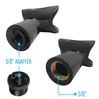 AxcessAbles Weighted Mic Stand Floor with Heavy Round Base, Quick Grip Height Adjustment - 74" Microphone Stand Include 33" Detachable Mic Boom Arm. Tall Microphone Stand for Singing (MS-201RB) - size: 1-Pack