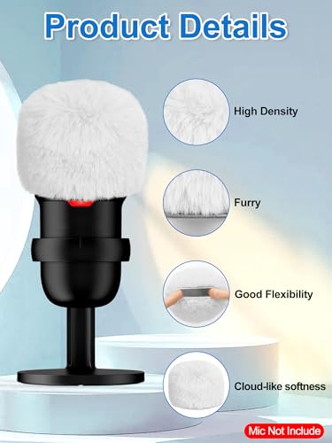 Furry Windscreen - Wind Muff Pop Filiter for Blue Yeti, Yeti Pro, Yeti Nano, Mic Cover Compatible for A8M, SoloCast, Razer Mini, Razer X, Razer Seiren V2 Pro and Normal ASMR USB Mics (White) - color: White Mic Cover
