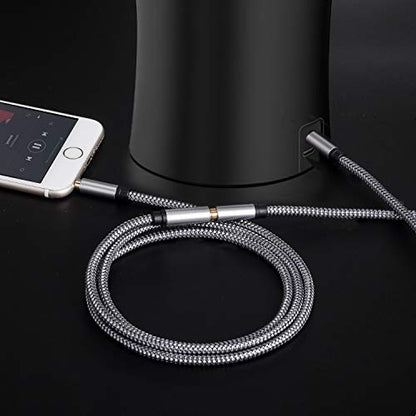 Tan QY 3.5mm 오디오 연장 케이블 7.6m(25피트), 헤드폰용 수 - 암 | 선명한 스테레오 사운드를 위한 24K 금 도금 커넥터, 휴대폰, 태블릿, 스피커, 헤드폰 등을 위한 범용 aux 익스텐더. - size: 25Ft/8M