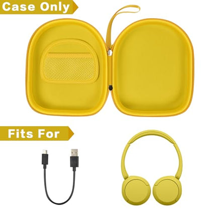 Headphone Case Compatible with Sony WH-CH520/ WH-1000XM4/ for JBL Tune 720BT/ 510BT Wireless Headphones Bluetooth On-Ear, Over Ear Noise Cancelling Earphone Bag- Yellow (Box Only) | Cationic Oxford Cloth, Mesh Pocket, for JBL Tune 720BT/510BT, Travel Stor