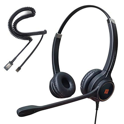 IPD IPH-255 Phone Headset with Noise Cancelling Microhone for Office and Call Center- Comapatible with Polycom VVX,Aastra,Avaya Digital, Nortel, Samsung,Mitel landline Phones | Office and Call Center, Compatible with Polycom VVX, Aastra, Avaya Digital, No