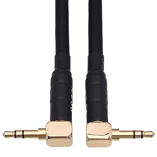CNCESS Short Audiophile Audio Cable 3.5mm TRS, 6 Inches | Right Angle Male To Male