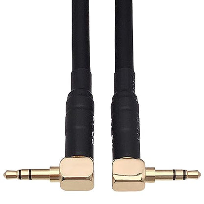 CNCESS Short Audiophile Audio Cable 3.5mm TRS, 6 Inches | Right Angle Male To Male