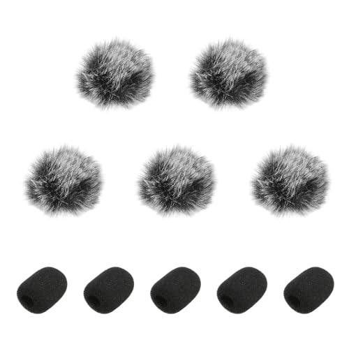 MECCANIXITY Microphone Cover Windscreen Foam Cover Foam Mic Sponge 5mm with White Black Cap for 0.5 to 1.2mm Microphone 1 Set - color: White Black, size: 5mm