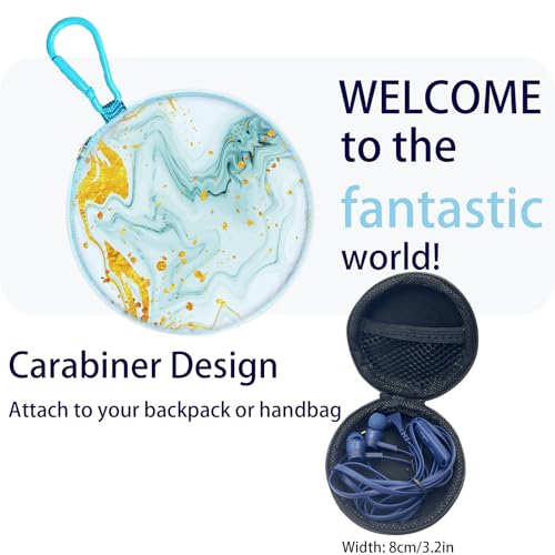 Teens Wired Earbuds with Case, 3.5mm Headphones for School, Beach Blue - color: Beach-Blue