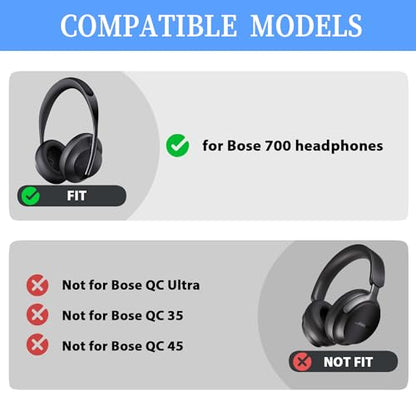 Adhiper Replacement Ear Pads for Bose 700/NC700 Wireless Headphones,NC700 Protein Leather Ear Cushions,Headphone Earpads with Memory Foam (Black - color: Black