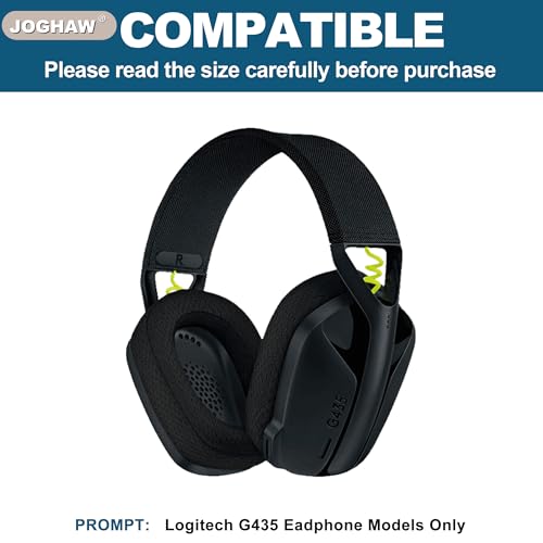 Replacement Ear Pads for Logitech G435 - Ice Silk Fabric Earpads with Cooling Gel Memory Foam - Breathable Ice Sensation Ear Cushions for Gaming Headphones - Black