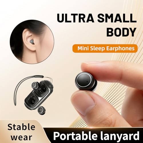 Mini Wireless Earbuds Bluetooth 6.0 in Ear Light-Weight Headphones,with 360-degree Rotating Charging case,ENC Noise Cancelling, Ergonomic Sport Headphone Headset for Gym/Running/Work(Black) - color: Black