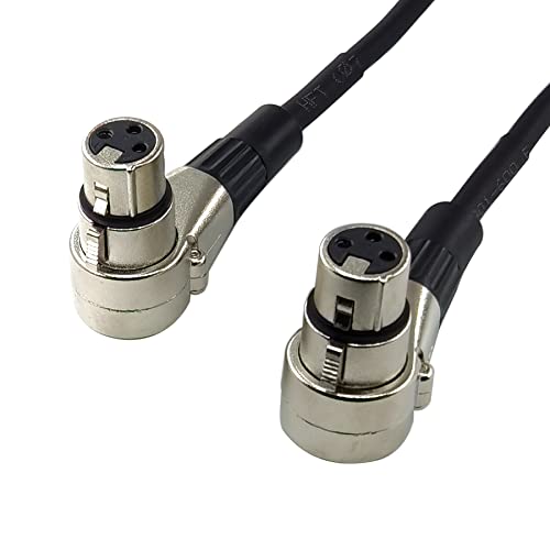 WJSTN 1FT Right-Angle XLR Female to Male Cable, XLR Audio Adapter Cord for Camera & Microphone - size: 1FT