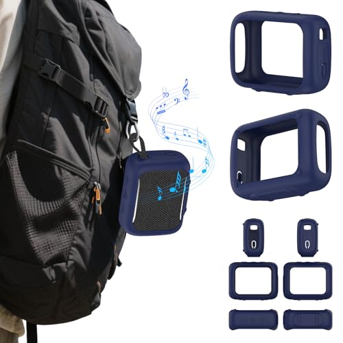 Anti-Collision Silicone Cover Waterproof Soft Anti-Drop Protective Case Anti-Scratch Shell for GO5 Portable Bluetooth Speaker Shockproof Protective Sleeve - color: Dark Blue