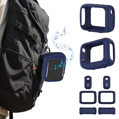 Anti-Collision Silicone Cover Waterproof Soft Anti-Drop Protective Case Anti-Scratch Shell for GO5 Portable Bluetooth Speaker Shockproof Protective Sleeve - color: Dark Blue