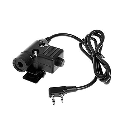 AngelReally U94 PTT Military Adapter Mobile 2 Pin 7.0mm Plug Push to Talk for Kenwood/Baofeng Radio
