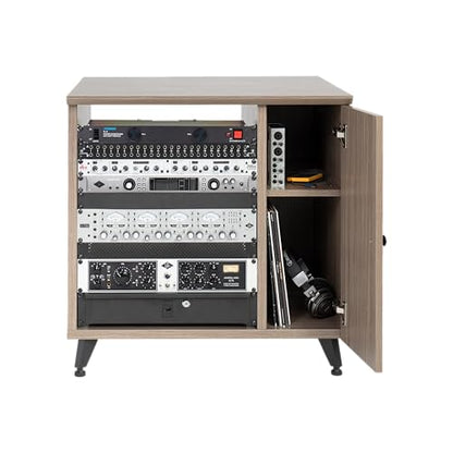 Gator Frameworks Elite Furniture Series Sidecar Cabinet with with Configurable Rack Space & Shelving (GFW-ELITESIDECAR-Gry) - color: Driftwood Grey, style: Sidecar Rack