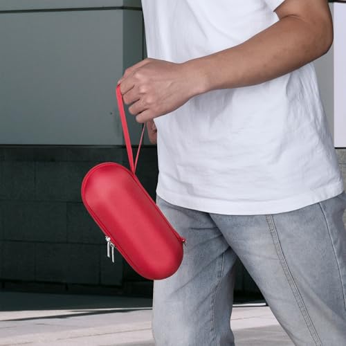 Geekria Shield Speaker Case Compatible with Beats Pill Cover, Replacement Hard Shell Portable Speaker Protective Carrying Bag with Keychain Hook (Red) - color: Red