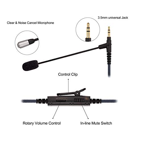 Boom Gaming Microphone Cable Compatible with Game PS4 Xbox One PC Laptop Phone and Sony MDRXB950BT, MDRXB650BT, MDR1000X, MDR100ABN, WH1000XM2, MDR-1A Headphone | with Volume Control and Mute Switch