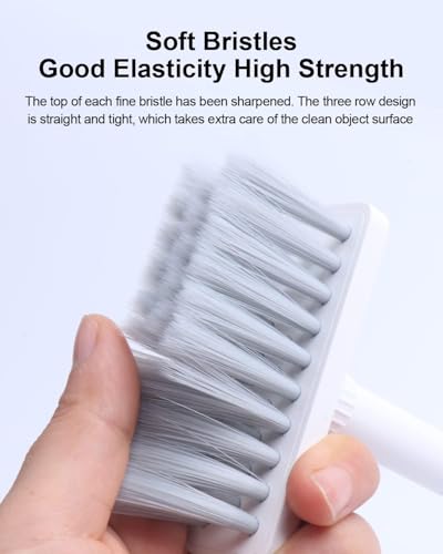 Soft Cleaning Brush 5 in 1 Multi-Function with Computer Cleaning Tools Kit (Key Remover, Flocking Sponge, Metal Pen Tip, High-Density Brush, Nylon Bristles). Cleaner kit for Keyboards, Earphones