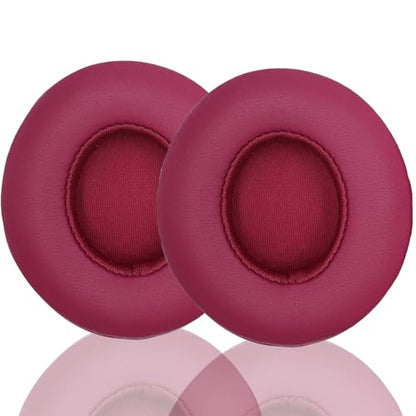 Headphone Replacement Ear Pad Cover Compatible with Beats by Dre Solo3 Solo2 Wired Wireless Headphones Protein Leather Memory Foam Headphone Cushion Ear Muffs-Dark Brick red - color: dark brick red