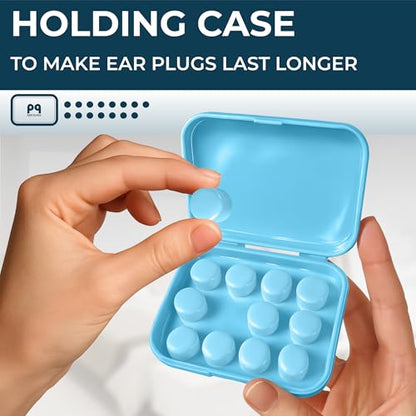 Peace&Quiet | PQ Wax Ear Plugs for Sleeping, Swimming - Soft Noise Cancelling Silicone Gel Wax Earplugs for Sleep and Swimmers, Sound Blocking Level of 32 Db, Color: Blue - color: Blue