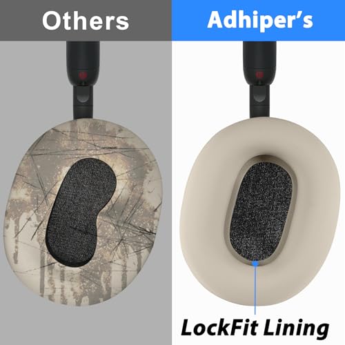 Adhiper XM5 Sweat Covers Accessories for Sony WH-1000XM5 - Beige | Soft Silicone Case, 3-in-1 Headphone Covers with Ear Cover & Headband Cover & Shell Protector, Sweatproof & Washable - color: Off White
