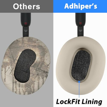Adhiper XM5 Sweat Covers Accessories for Sony WH-1000XM5 - Beige | Soft Silicone Case, 3-in-1 Headphone Covers with Ear Cover & Headband Cover & Shell Protector, Sweatproof & Washable - color: Off White