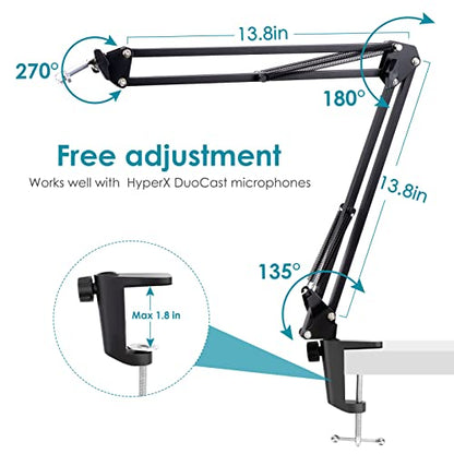 Mic Arm for HyperX DuoCast Microphone - Professional DuoCast Mic Boom Arm, Adjustable Scissor Mic Stand Compatible with HyperX DuoCast Microphone by YOUSHARES